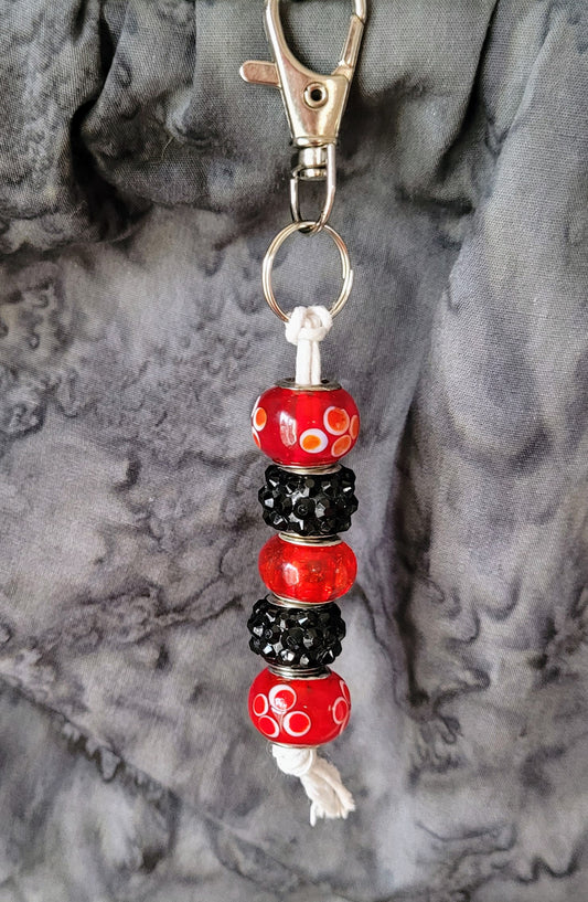 Red, Black Large Bead Clip